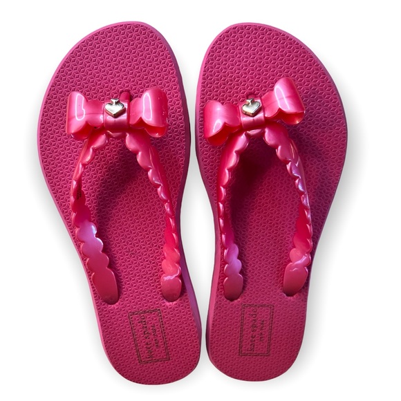 kate spade Shoes - New NWOT Kate Spade Hot Bright Pink Flip Flops Thongs Bow Size 7 Women’s